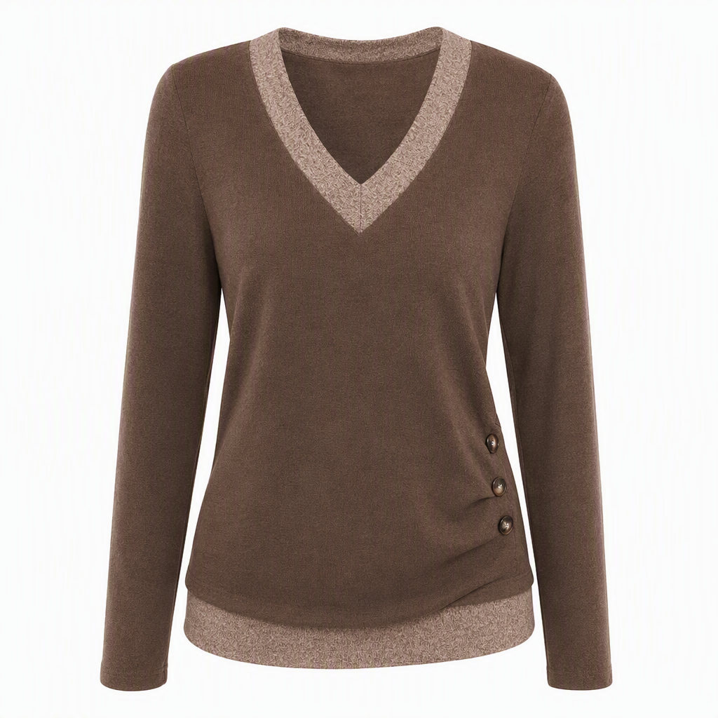 Women's V-Neck Long Sleeve Knit Top✨