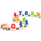 🧩Puzzle magnetic cu numere și litere, cu mașinuță din lemn