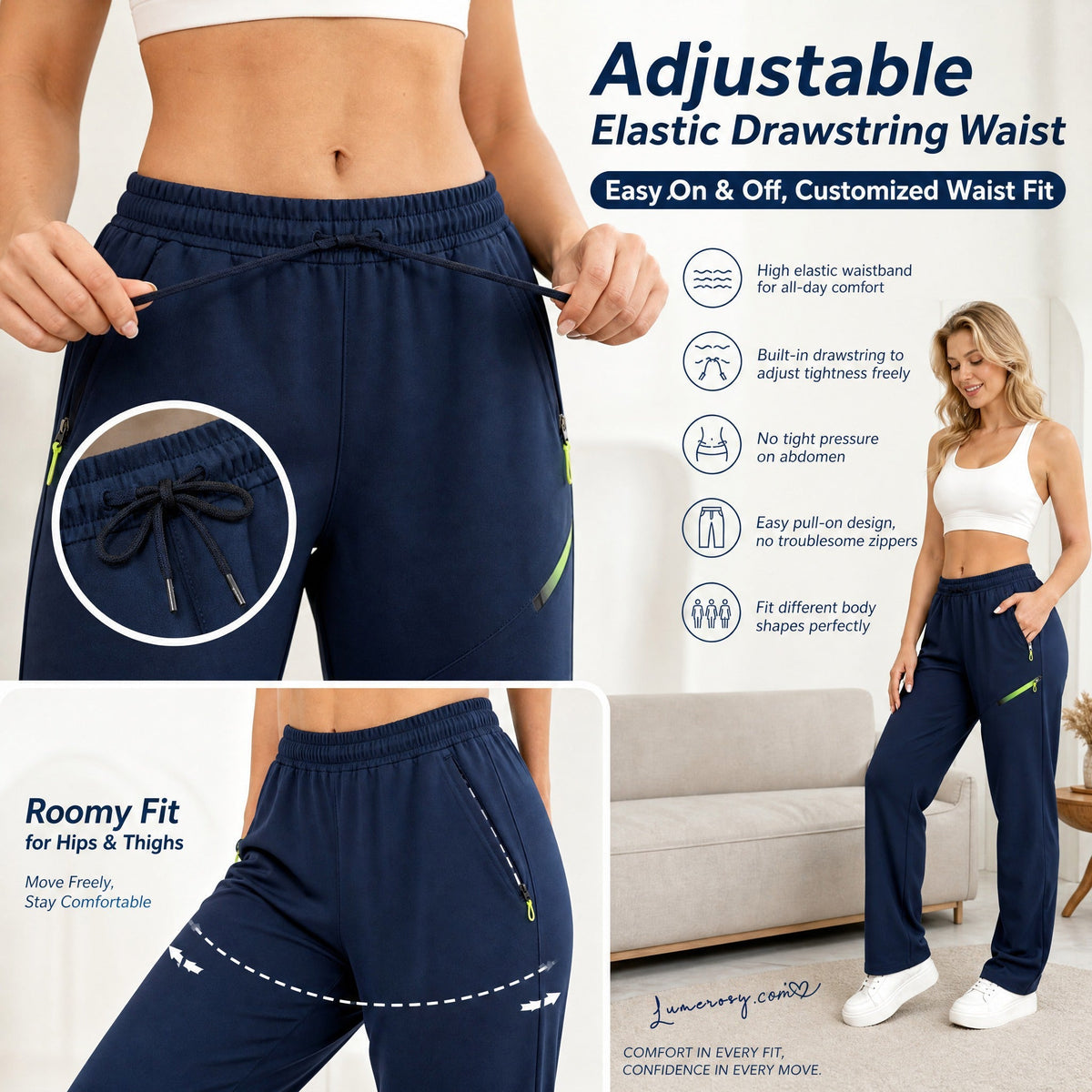 ☁️All-Day Comfort, One Pair Endless Outfits👖 Women's Cargo Trousers – Elastic Drawstring Waist & Relaxed Straight Leg  ✨