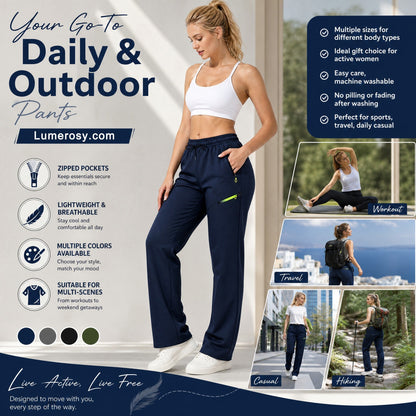 ☁️All-Day Comfort, One Pair Endless Outfits👖 Women's Cargo Trousers – Elastic Drawstring Waist & Relaxed Straight Leg  ✨