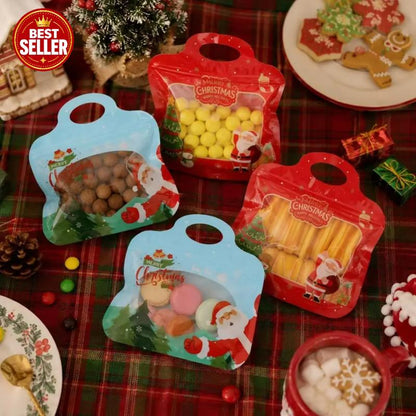 💖LAST DAY SALE 50% OFF!!🎁 Easy to Pack, Easy to Seal 🎄 Festive self-sealing gift bags – with transparent window and carry handle | Perfect for sweets, party snacks and small gifts 🎅⛄
