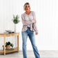 Pantaloni din denim cu control pentru burtă și croială bootcut
