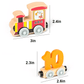 🧩Puzzle magnetic cu numere și litere, cu mașinuță din lemn