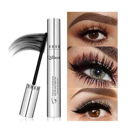 🖤 Rimel impermeabil 4D cu fibre de mătase, formulă care conferă volum și lungime, rezistentă la întindere, ✨ vegan, fără testare pe animale, potrivit pentru ochii sensibili, gene impecabile toată ziua.