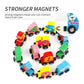 🧩Puzzle magnetic cu numere și litere, cu mașinuță din lemn