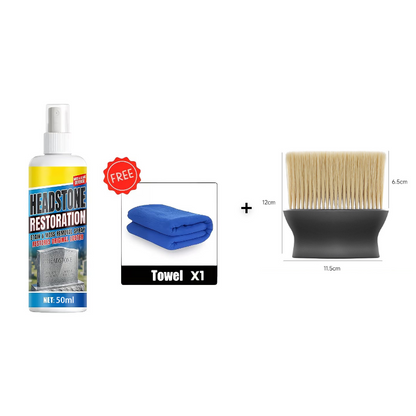 💖🧽Restores Luster, Safe for All Stone🌿 Headstone Restoration Cleaning Spray – Professional Formula | Instantly Removes Moss, Algae & Stains, Brings Back Natural Beauty ✨