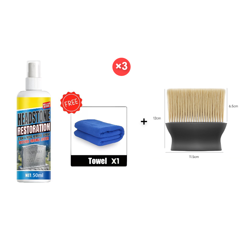 💖🧽Restores Luster, Safe for All Stone🌿 Headstone Restoration Cleaning Spray – Professional Formula | Instantly Removes Moss, Algae & Stains, Brings Back Natural Beauty ✨