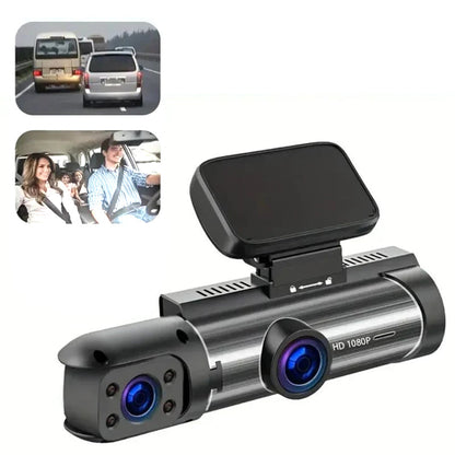 🚗Cameră video pentru bord cu unghi de vizualizare de 170° și lentilă dublă 1080p