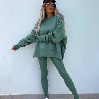 🌷💞Women's Long Sleeve Sweatshirt and Leggings 2-piece Set