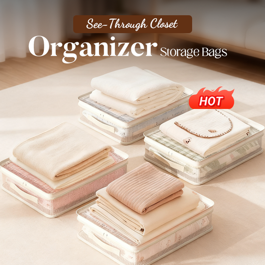 🧡CUMPĂRĂ 1, PRIMEȘTI 1 GRATIS🧡Pungi transparente pentru organizarea dulapului🛍️