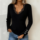 🎁Noutăți 2026 50% REDUCERE💥Bluze din tricot cu guler în V și dantelă pentru femei👕
