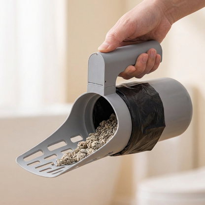 🐱 Lopățică pentru nisip de pisică cu coș de gunoi 💩🗑️