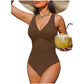 ☀️🏖️Costum de baie dintr-o singură piesă pentru femei, cu efect de modelare a taliei😍