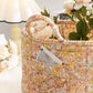 🧺 Coș portabil din țesătură cu motive florale – Design vintage, pliabil și cu capacitate mare 🎀