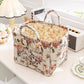 🧺 Coș portabil din țesătură cu motive florale – Design vintage, pliabil și cu capacitate mare 🎀