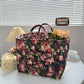 🧺 Coș portabil din țesătură cu motive florale – Design vintage, pliabil și cu capacitate mare 🎀