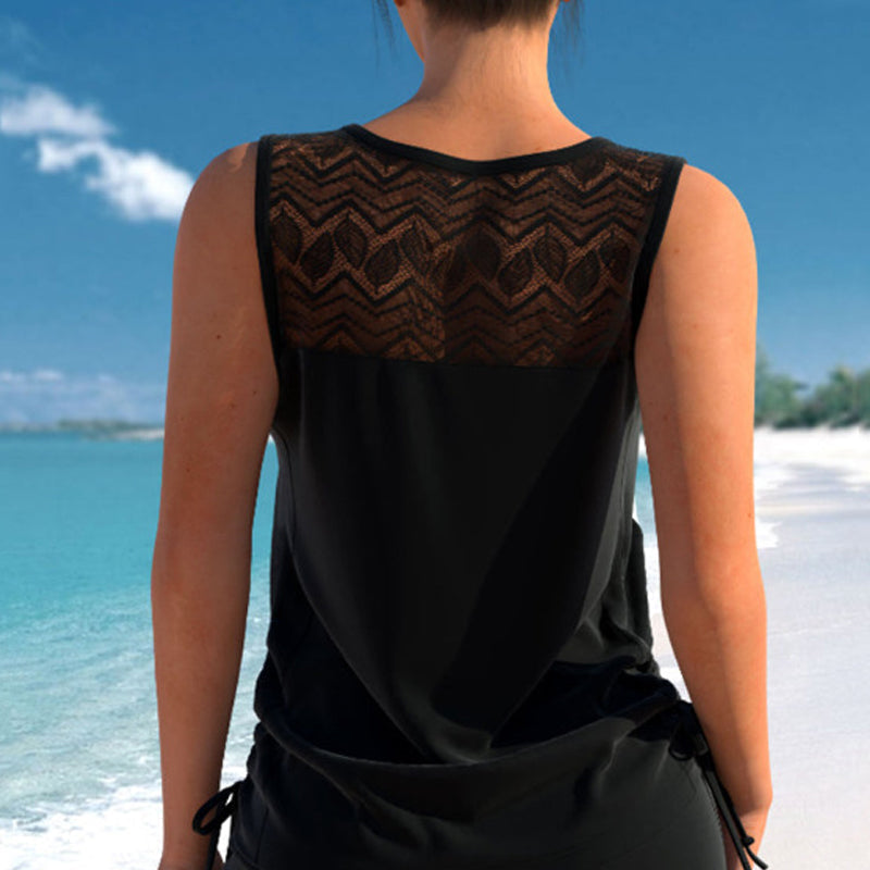 💗LAST DAY SALE 50% OFF-🩱Women's Tummy Control Tankini Set with Built-In Bra – Flattering Boho Swimwear with Shorts