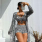 👙 Set de Baie 3 Piese: Model Geometric, Stil și Confort! 🏖️