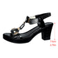 👡 Sandale cu toc gros pentru femei, cu curea în formă de T – spate elastic, platformă căptușită și curea metalică în formă de T – confort de la zi la noapte 💃