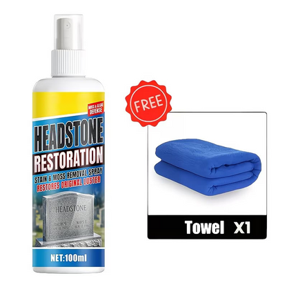 💖🧽Restores Luster, Safe for All Stone🌿 Headstone Restoration Cleaning Spray – Professional Formula | Instantly Removes Moss, Algae & Stains, Brings Back Natural Beauty ✨