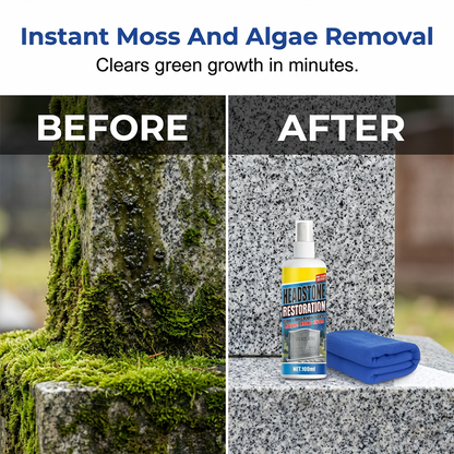 💖🧽Restores Luster, Safe for All Stone🌿 Headstone Restoration Cleaning Spray – Professional Formula | Instantly Removes Moss, Algae & Stains, Brings Back Natural Beauty ✨