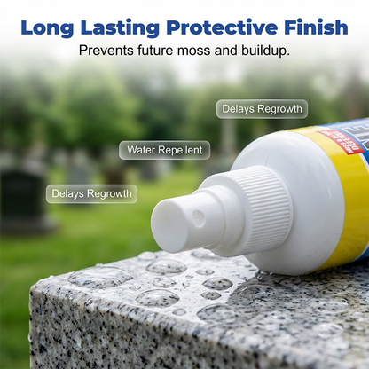 💖🧽Restores Luster, Safe for All Stone🌿 Headstone Restoration Cleaning Spray – Professional Formula | Instantly Removes Moss, Algae & Stains, Brings Back Natural Beauty ✨