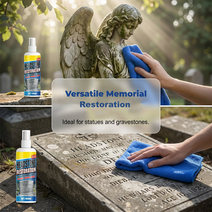 💖🧽Restores Luster, Safe for All Stone🌿 Headstone Restoration Cleaning Spray – Professional Formula | Instantly Removes Moss, Algae & Stains, Brings Back Natural Beauty ✨