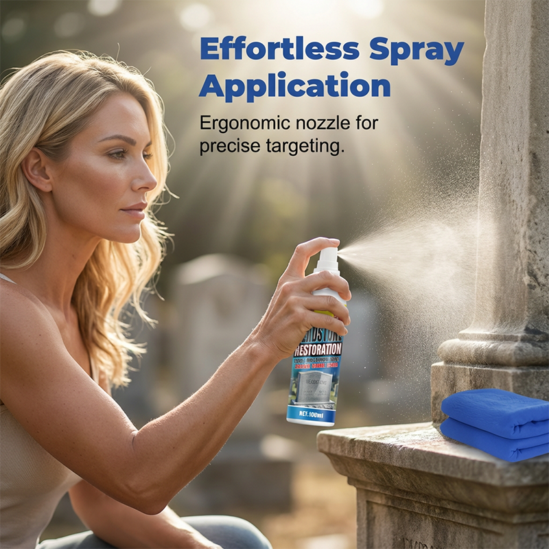 💖🧽Restores Luster, Safe for All Stone🌿 Headstone Restoration Cleaning Spray – Professional Formula | Instantly Removes Moss, Algae & Stains, Brings Back Natural Beauty ✨