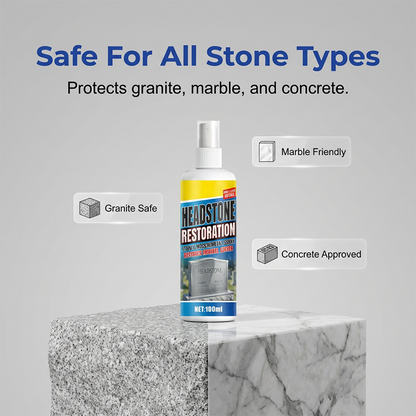 💖🧽Restores Luster, Safe for All Stone🌿 Headstone Restoration Cleaning Spray – Professional Formula | Instantly Removes Moss, Algae & Stains, Brings Back Natural Beauty ✨
