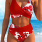🌸✨ Set Bikini cu Talie Înaltă și Imprimeu Floral – Nou & Ofertă Specială! 👙☀️