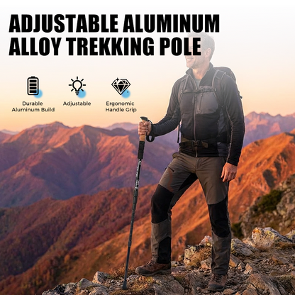 ⛰️ REDUCERE DE 50% PENTRU O PERIOADĂ LIMITATĂ! ✨ Baston de drumeție reglabil din aliaj de aluminiu – rezistent, cu amortizare a șocurilor, ușor 🌲