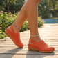 🌞👡Sandale de zi cu toc înalt, cu perforații și curea la călcâi, pentru femei