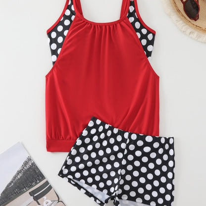 🏖️Summer Hot Sale🌞🌊Women's Polka Dot Two Piece Swimsuit – Cute Dot Pattern, Comfort Fit & Stylish Beach Wear ☀️