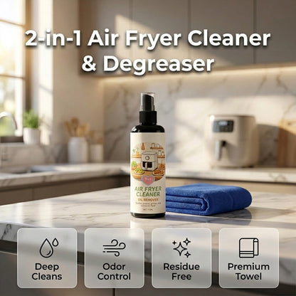 🔥 Reducere de 50%! ✨ Spray 2-în-1 pentru curățarea și degresarea friteuzelor cu aer cald