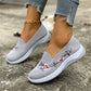 👟☁️Pantofi slip-on din plasă cu broderie florală pentru femei🛍️