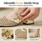 Women's Hollow Woven Mary Jane Mules Low Block Heel Slip On Sandals
