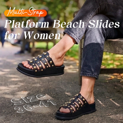 ⏳Reducere de 50% pentru o perioadă limitată⏰Sandale de plajă cu platformă și curele multiple pentru femei👡