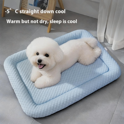 🧊🐶🐱Summer Breathable Pet Cooling Mat - Breathable Soft Sleeping Cushion for Indoor Floors Sofas and Car Travel Washable (Multiple Sizes Available)