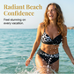 🌊 Bikini din două piese, cu imprimeu și efect modelator — cu pernițe detașabile și talie înaltă care acoperă abdomenul. 💕