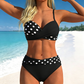 🌊 Bikini din două piese, cu imprimeu și efect modelator — cu pernițe detașabile și talie înaltă care acoperă abdomenul. 💕