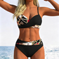 🌊 Bikini din două piese, cu imprimeu și efect modelator — cu pernițe detașabile și talie înaltă care acoperă abdomenul. 💕