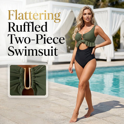 👙🔥 Costum de baie sexy dintr-o singură piesă pentru femei cu mărime mare 💪🌺
