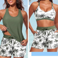 👙🔥Set de costum de baie pentru femei, format din 3 piese: tankini cu pantaloni scurți