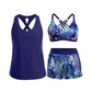 👙🔥Set de costum de baie pentru femei, format din 3 piese: tankini cu pantaloni scurți