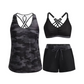 👙🔥Set de costum de baie pentru femei, format din 3 piese: tankini cu pantaloni scurți