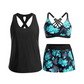 👙🔥Set de costum de baie pentru femei, format din 3 piese: tankini cu pantaloni scurți