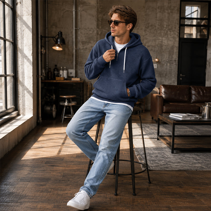 ⏰️✨Men's Knit Quarter-Zip Hoodie Sweatshirt