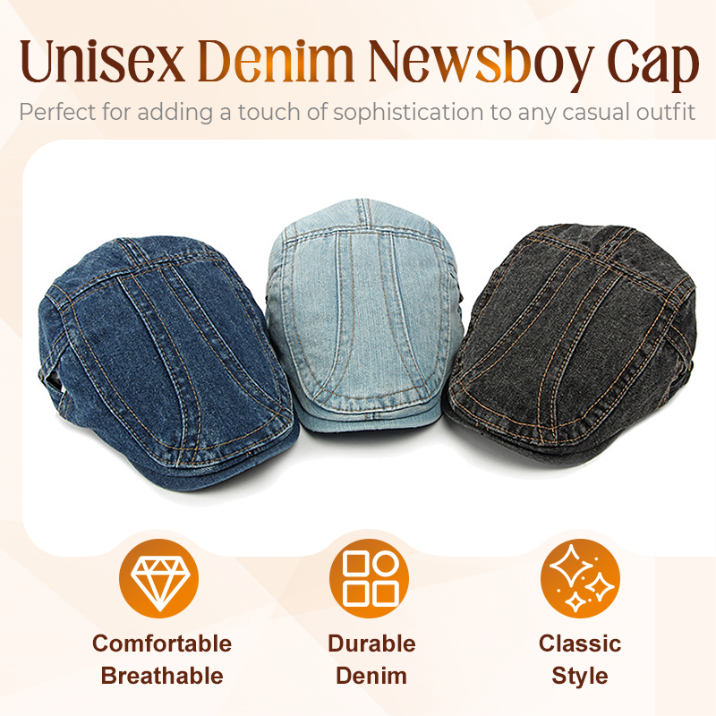 🔥 2026 Fresh Drops | 💸Unisex Denim Newsboy Cap