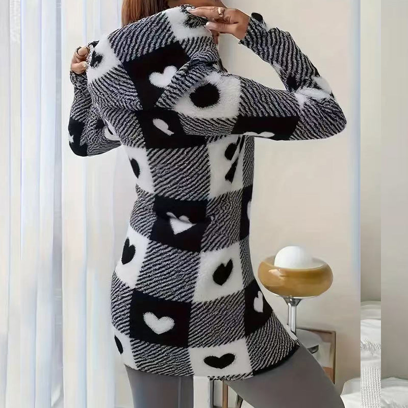 🍂 Women’s Plaid Zip-Up Hooded Jacket – Cosy Comfort Meets Effortless Autumn Style