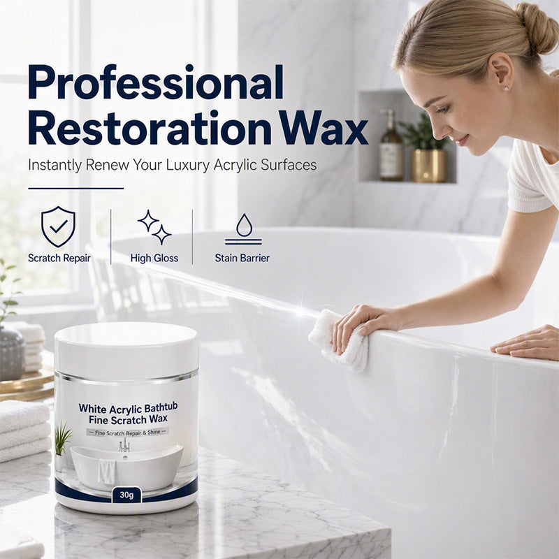 🥳2026 HOT SALE🛁✨ Acrylic Bathtub Scratch Repair Wax – fills & smooths fine scratches, restores white surfaces to a clean, polished finish. No need to replace the tub – just wax, buff & shine! 💎✅